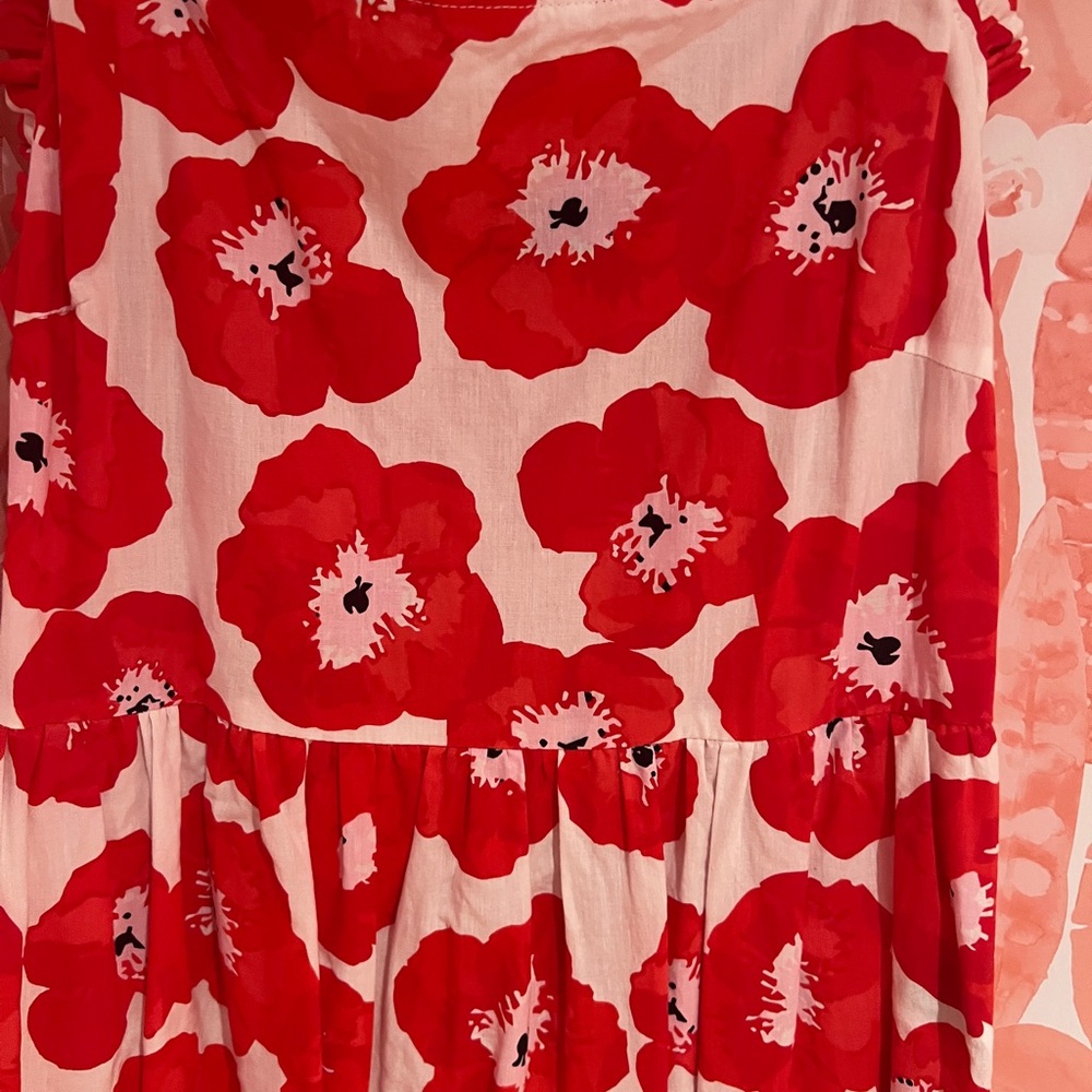 Floral Red and White Dress - Picture 4 of 5